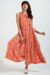 PRE ORDER - sleeveless jumpsuit - apricot tango & sunset stripes