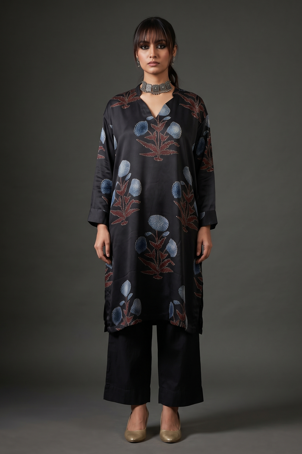Midnight_Ajrakh_Indigo_Bloom_Modal_Leisure_Tunic