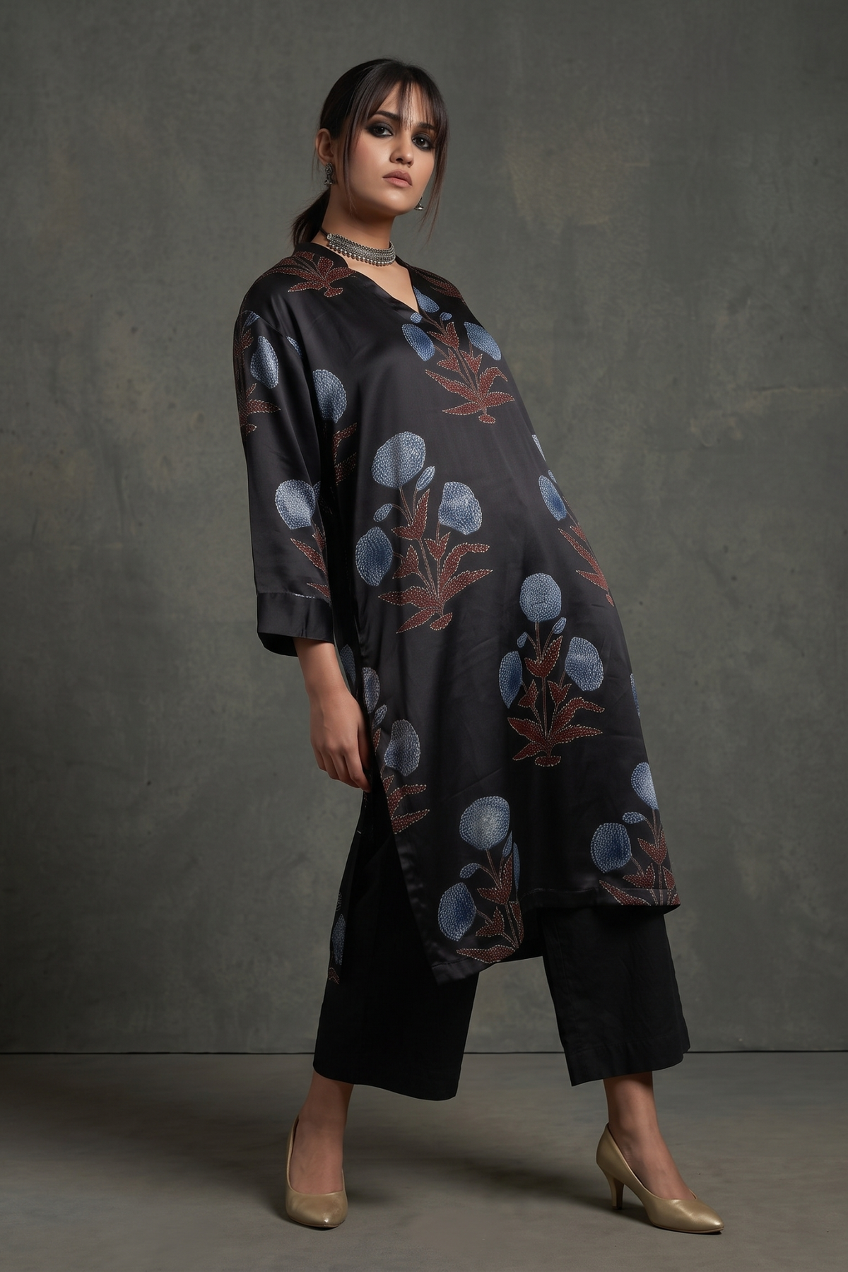 Midnight_Ajrakh_Indigo_Bloom_Modal_Leisure_Tunic