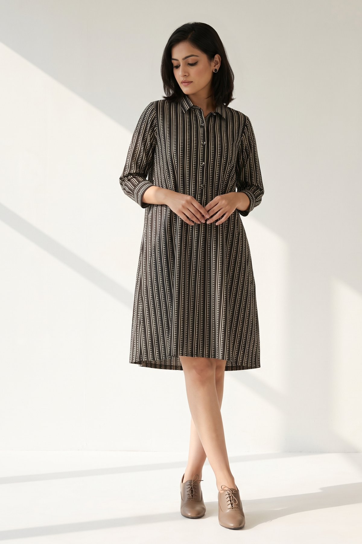 Monochrome_Map_Tunic_Shirt_Dress with pockets