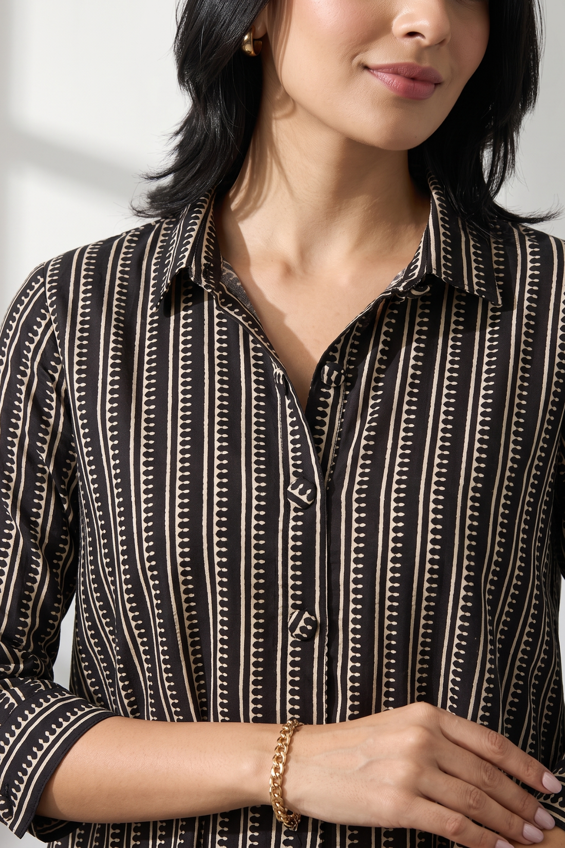 Monochrome Map Tunic Shirt Dress