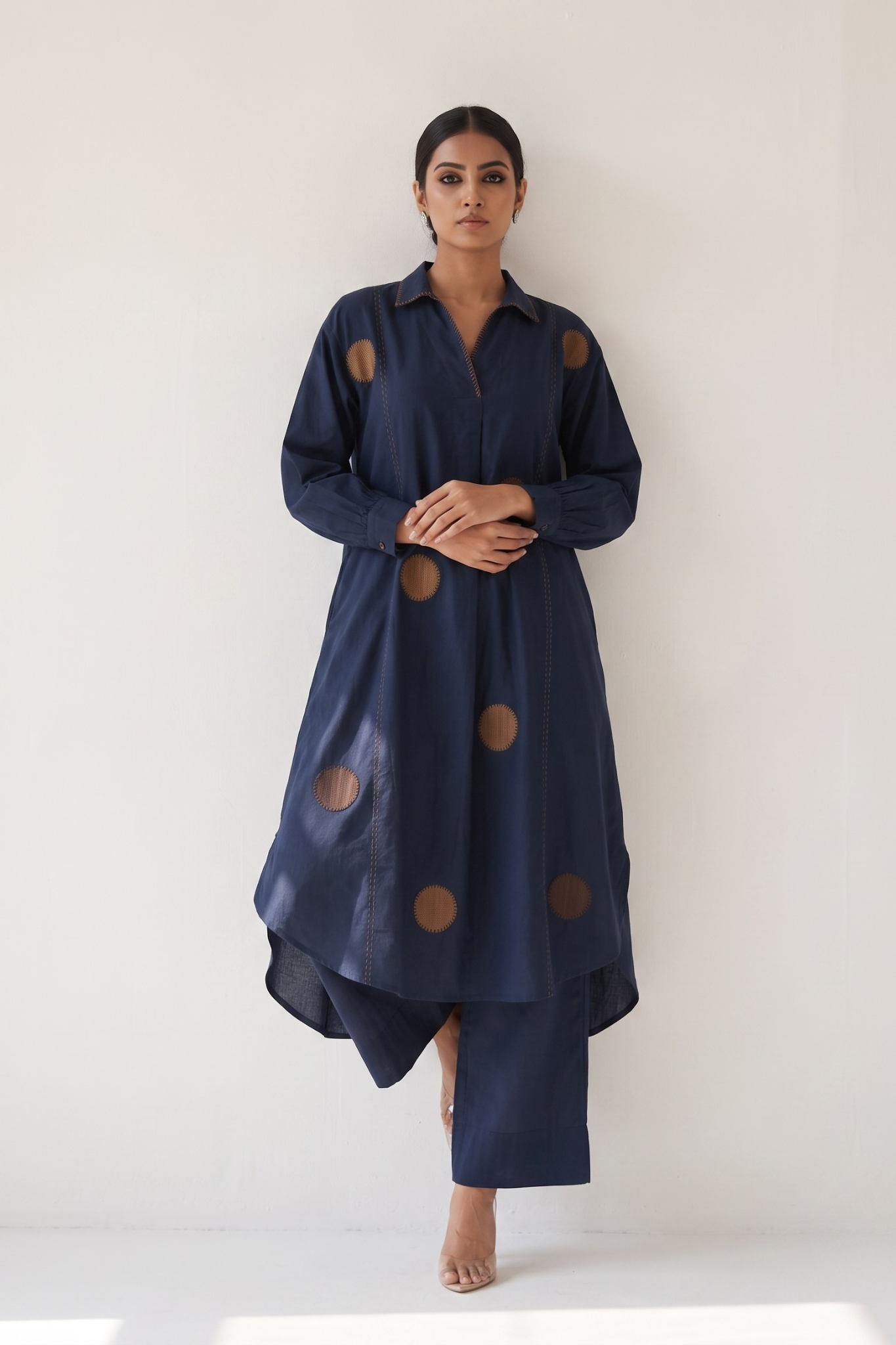 Navy_Stillness_Cotton_Collar_Box_Pleat_Kurta