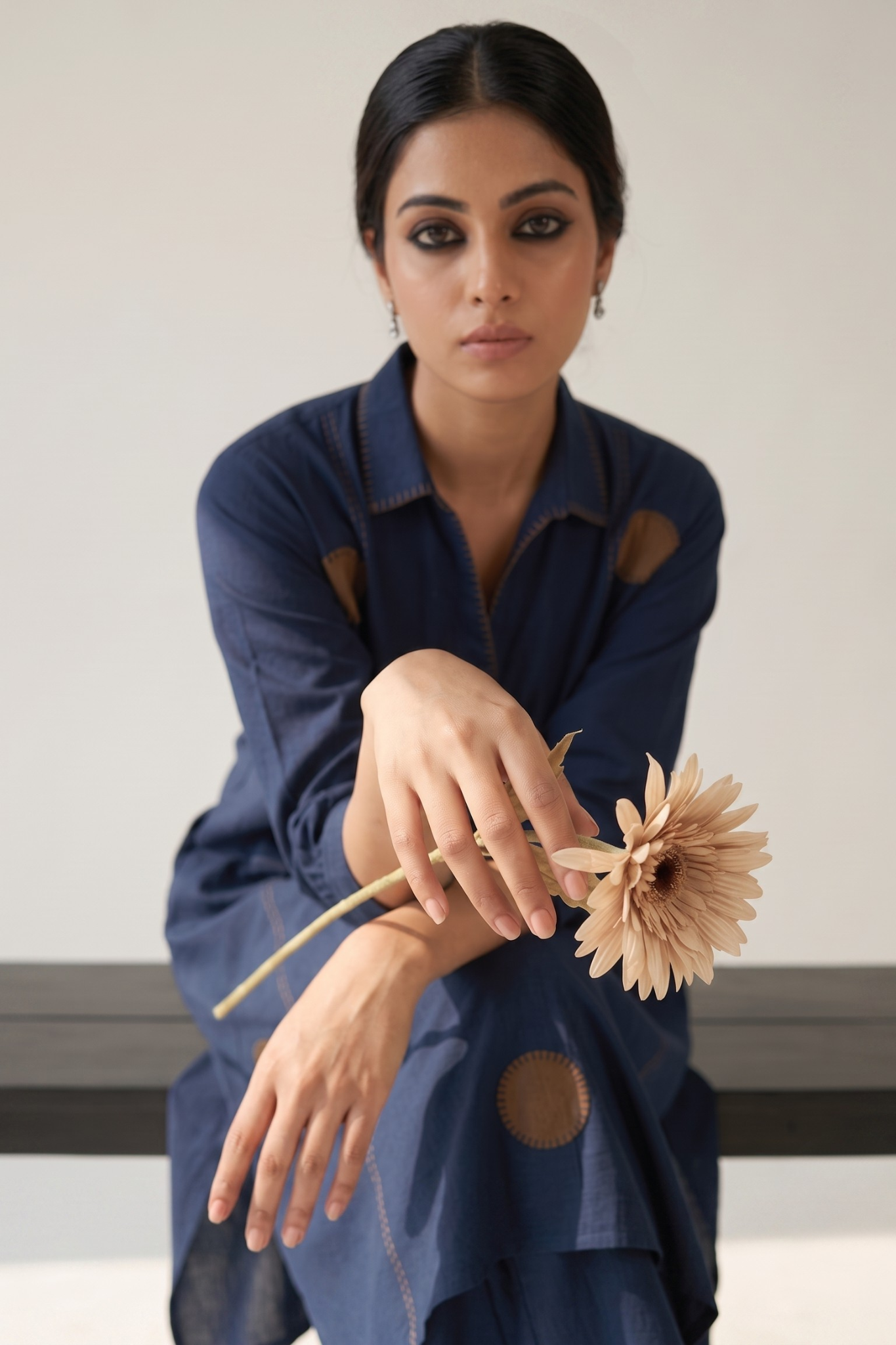 Navy_Stillness_Cotton_Collar_Box_Pleat_Kurta