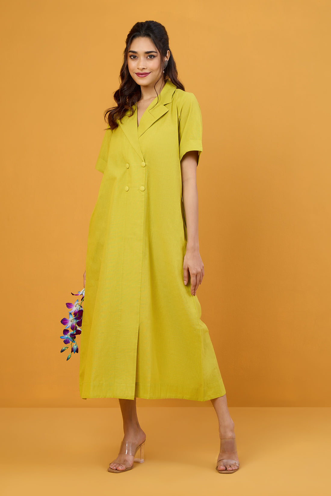 Tropical Neon Midi Blazer Dress