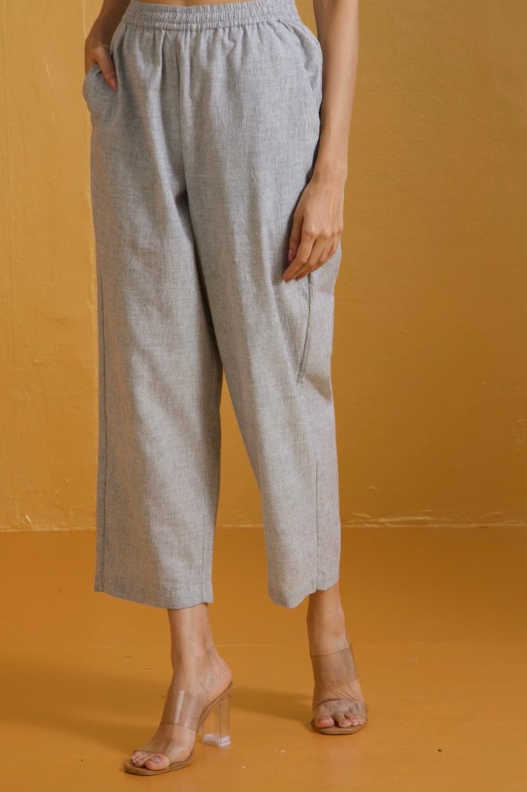 comfort fit cotton pants - green yellow buta