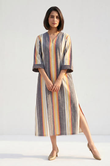 Peach_Dusk_Bands_Cotton_Front_Zipper_A-Line_Kurta