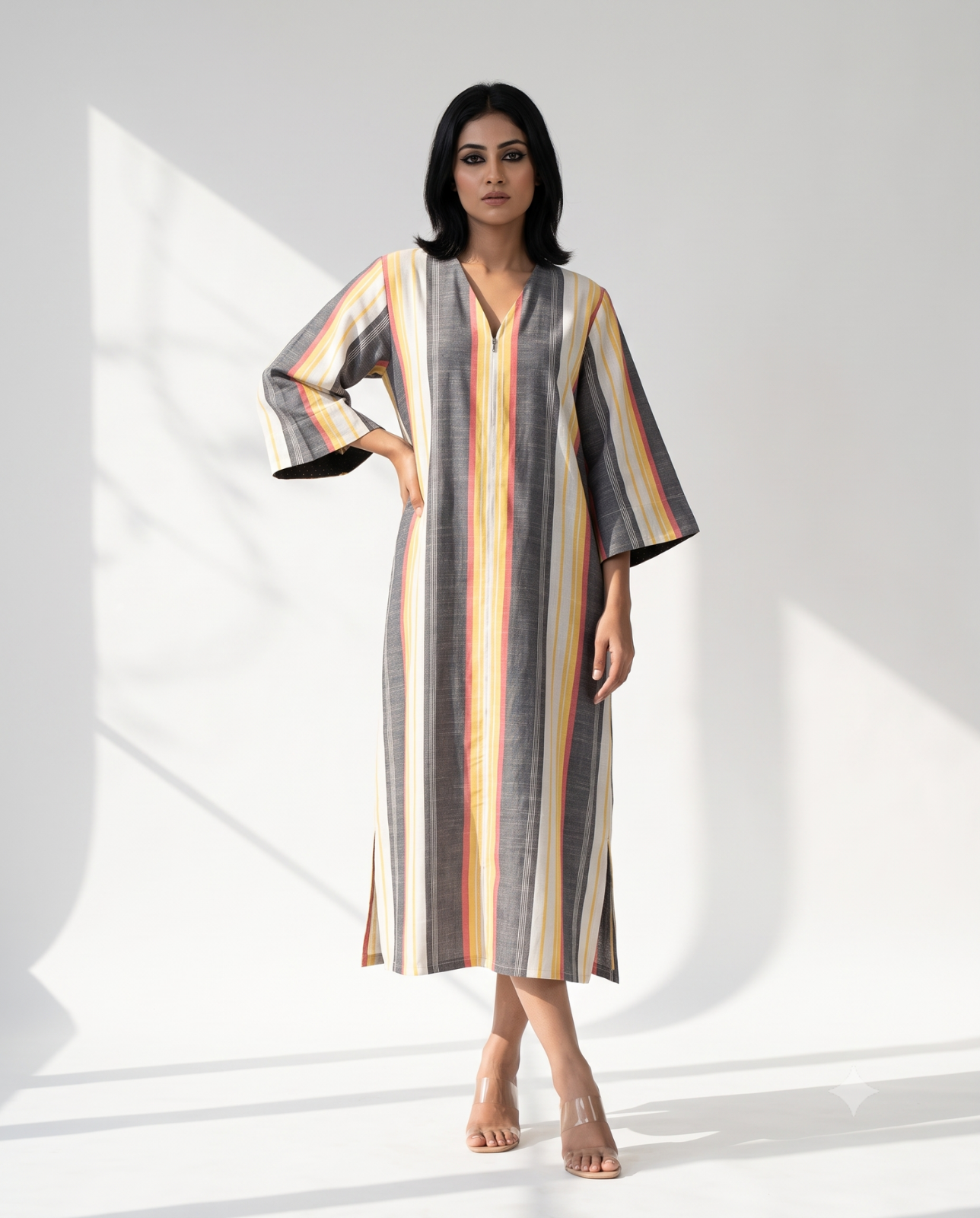 Peach_Dusk_Bands_Cotton_Front_Zipper_A-Line_Kurta