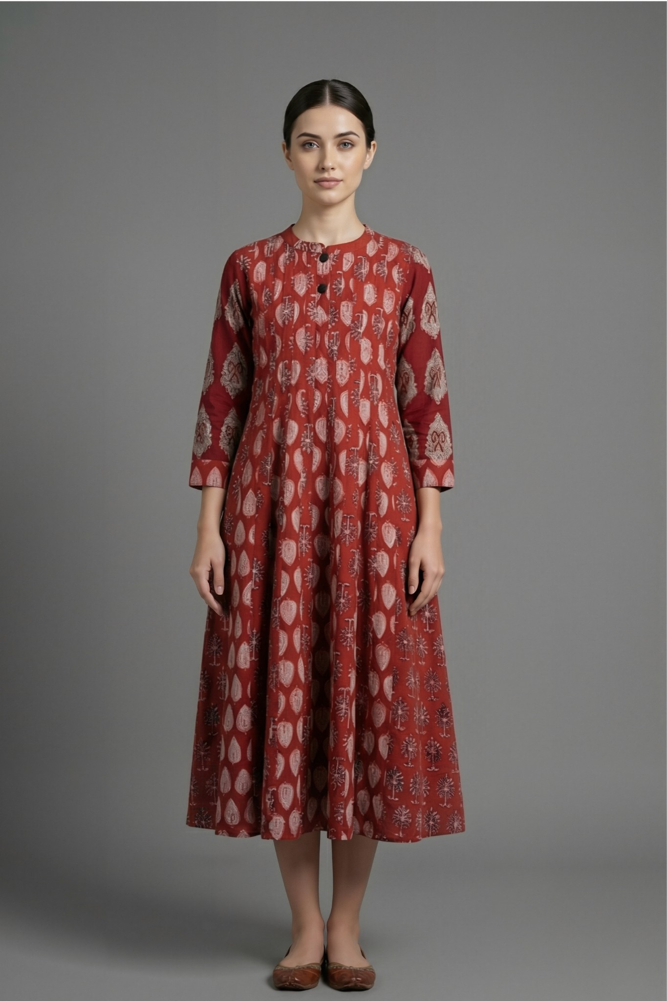 Red-Black_Bagh_Stand_Collar_Pintuck_Yoke_Anarkali