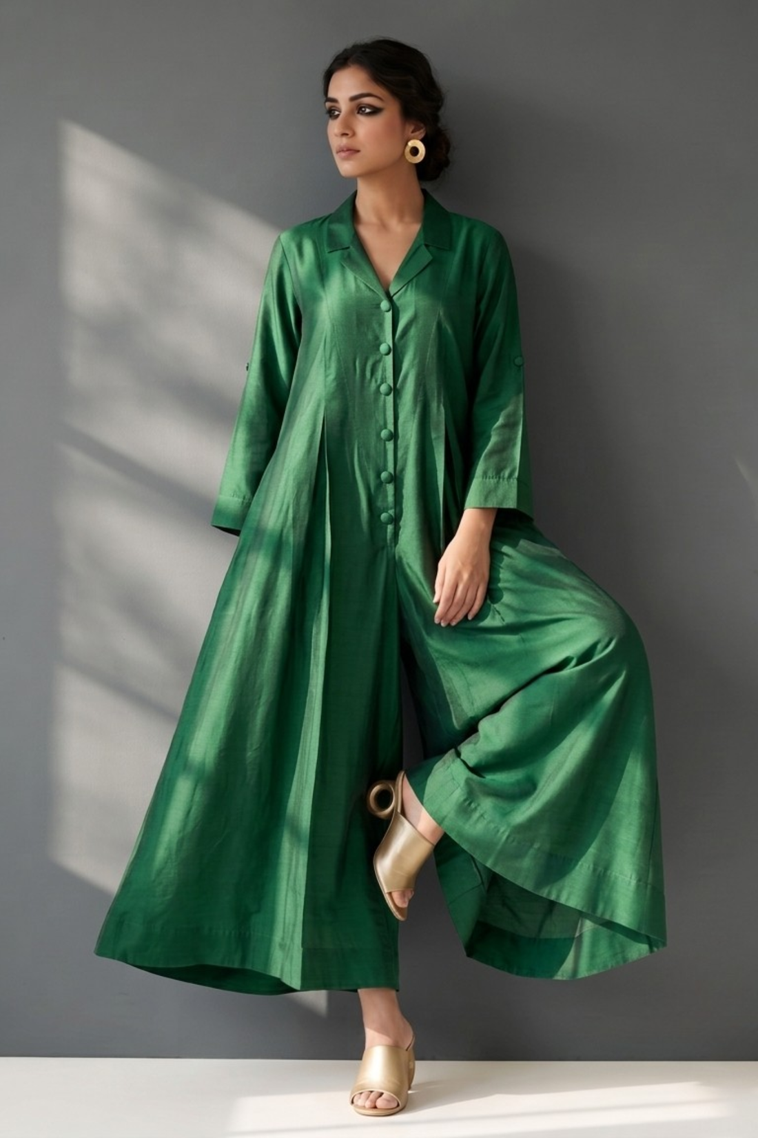 Royal_Emerald_Silk_Slub_Jumpsuit_with_Pockets__Collar