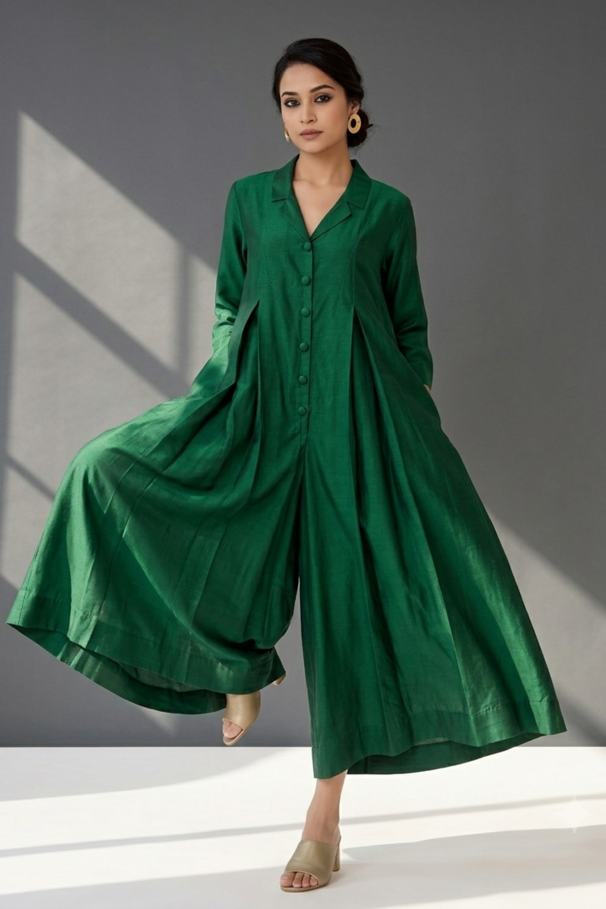 Royal_Emerald_Silk_Slub_Jumpsuit_with_Pockets__Collar