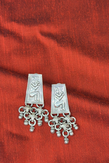 Tribal and ghunghroo oxidised earrings