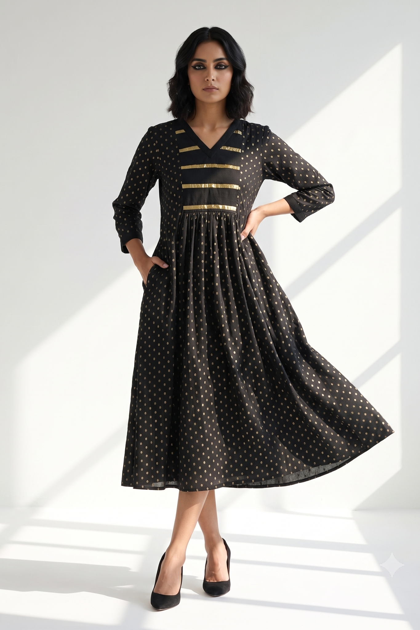 Twilight_Gold_Cotton_V-Neck_Anarkali