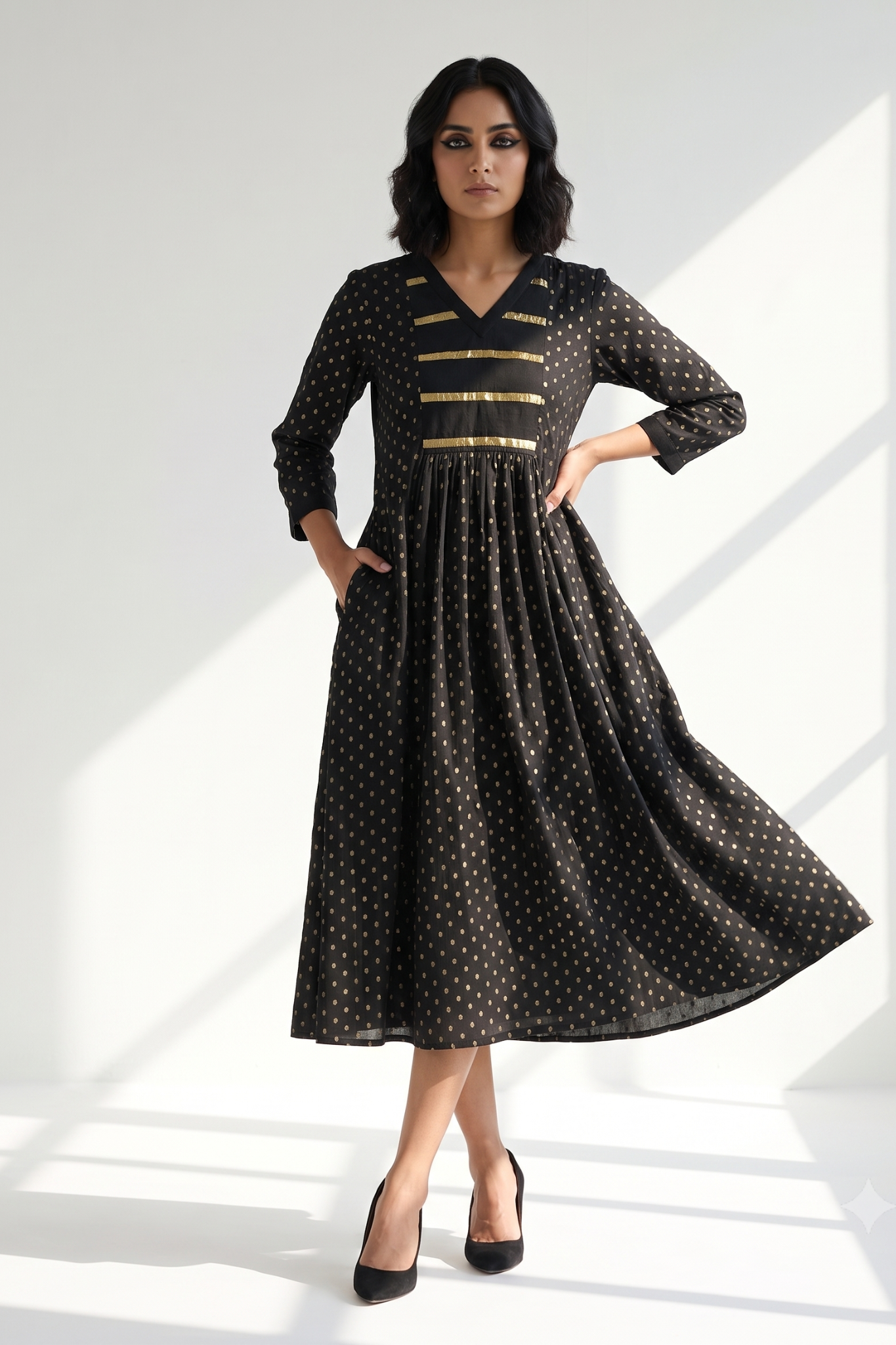 Twilight_Gold_Cotton_V-Neck_Anarkali