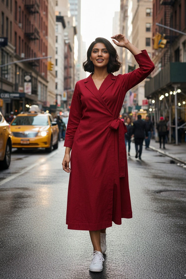 Scarlet Charm South Cotton Trench Belt Dress