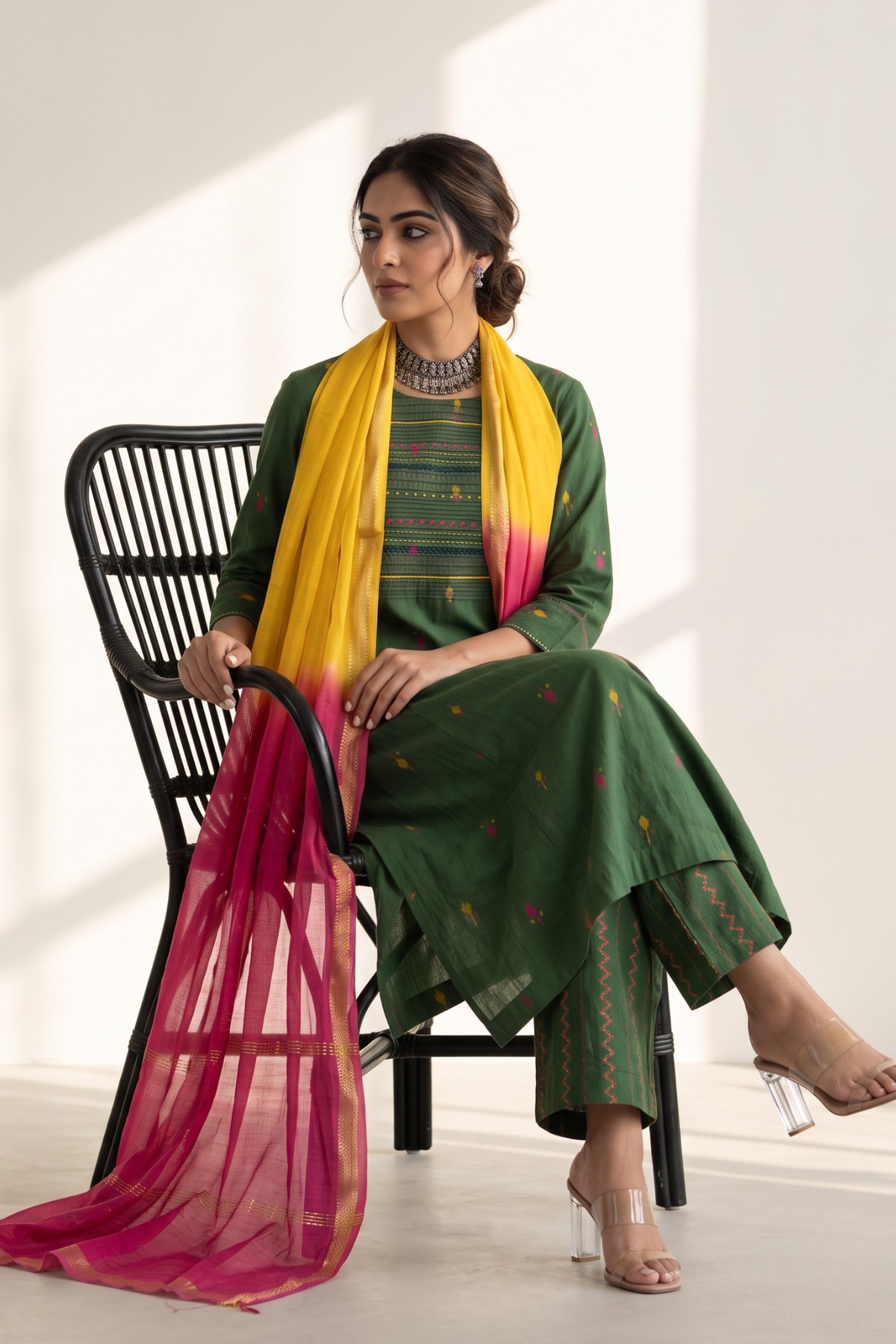 handwoven_maheshwari_dupatta_-_Twin_shade_Yellow_and_Rose_Pink