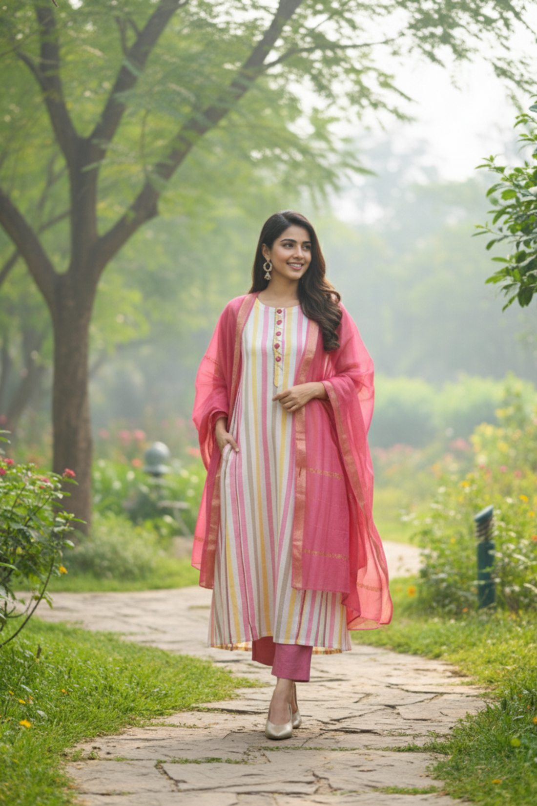 Kalidar Choga Kurta In Black Red Buti And Potli And Pockets by Maati Crafts