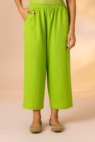 Comfort fit pants - neon mango green South cotton