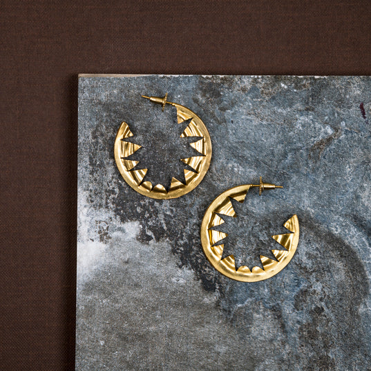 Jewelry - berserk - gold plated triangle cut out hoops