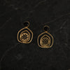 jewelry - berserk - Gold Plated Onyx Pentagon Studs