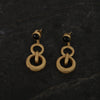 jewelry - berserk - Gold Plated Onyx Double Loop Danglers