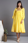 yellow vintage big swirl dress