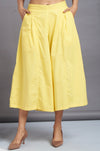 box pleated culotte - pale yellow