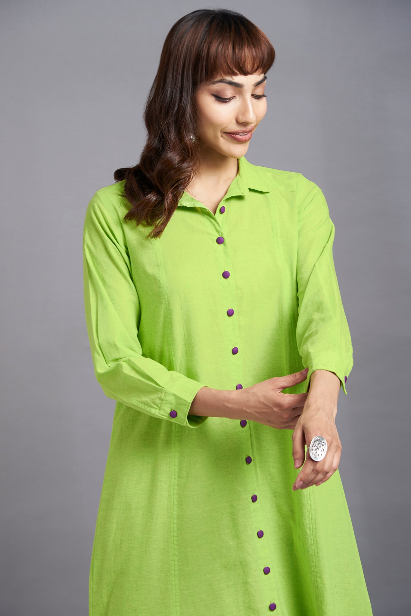 front button dress design Boatneck Button Front Dress