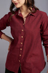 button down shirt - alluring marsala & mulled wine