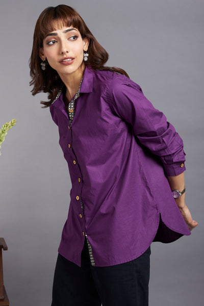 button down shirt - amethyst spell & mulled berries