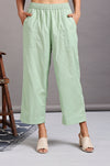 Comfort fit pants - mint green linen