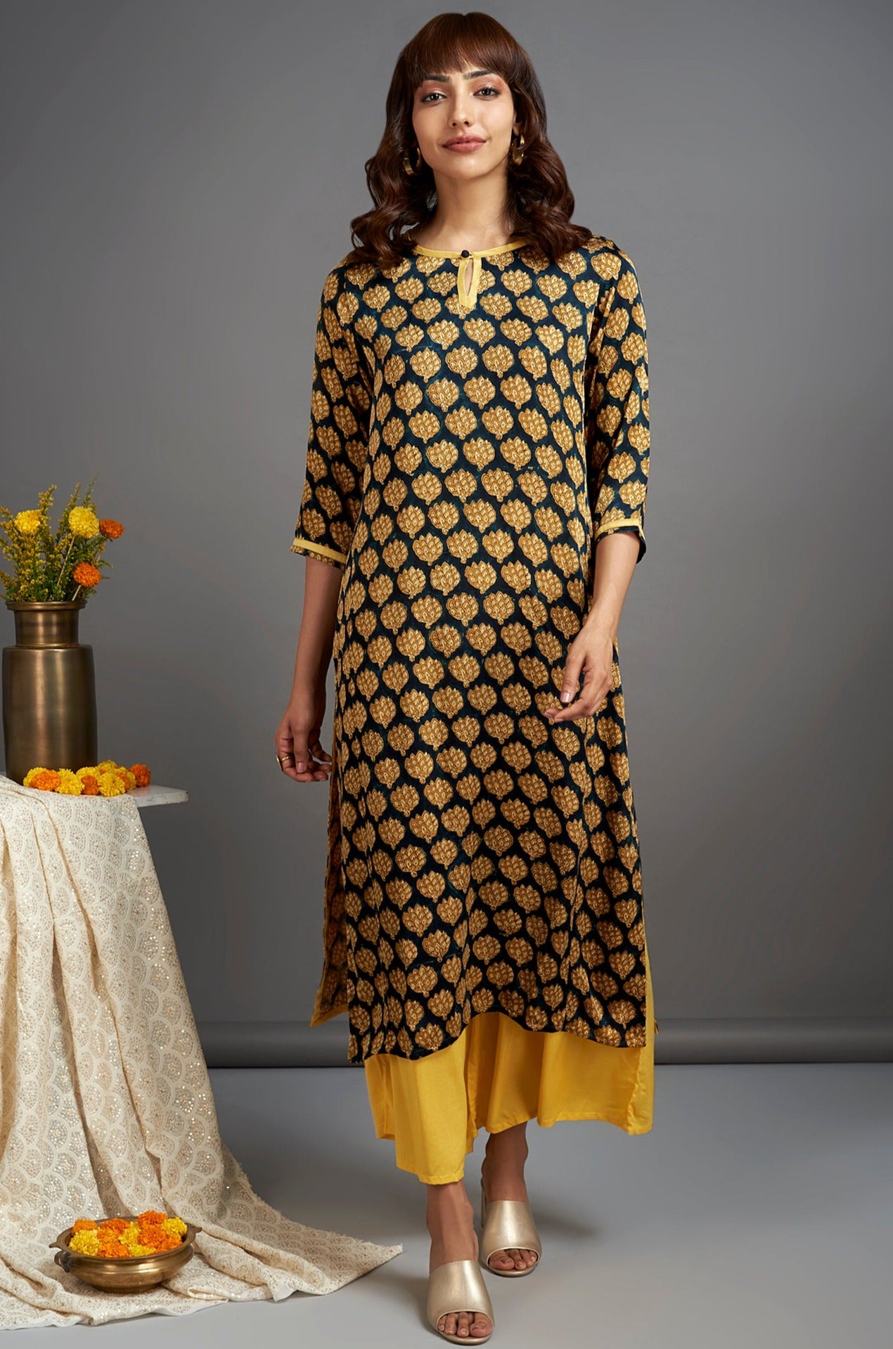 long kurta dress designs Designer Long Kurta & Skirt with Dupatta