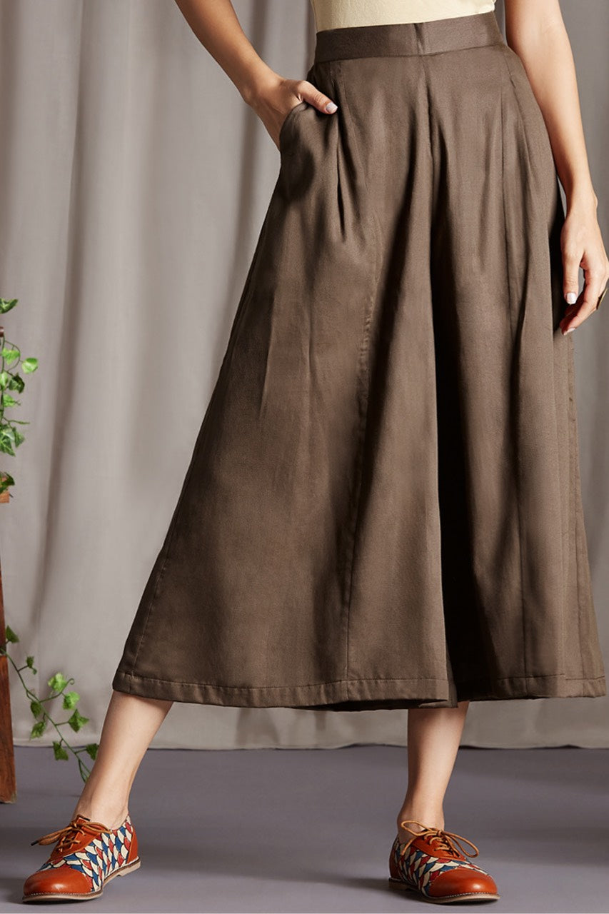 box pleated culotte - orange main image 0
