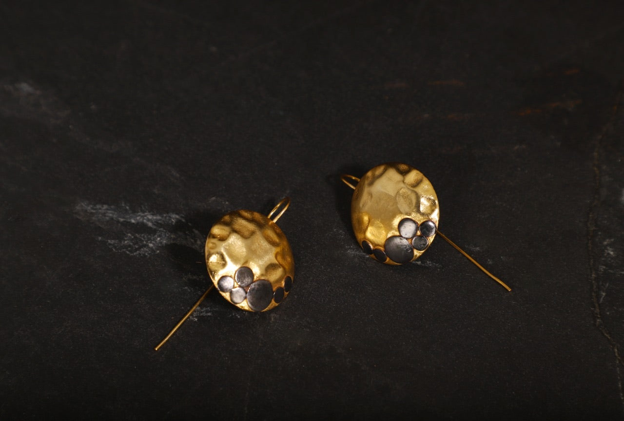 jewelry - berserk - gold plated inverted disc loops