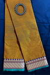 chettinad cotton saree - deep ochre & gold border