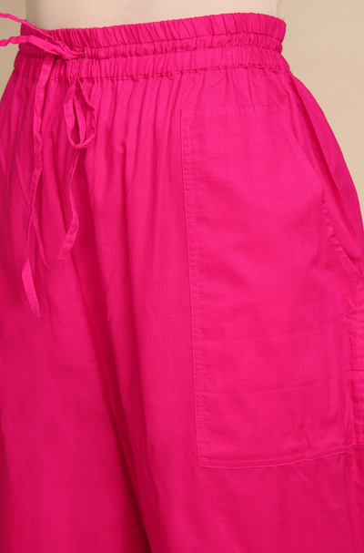 Comfort Fit Pants - Rani Pink