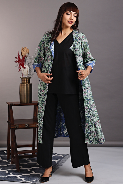 reversible choga (only jacket) - mint sorbet & lily of the nile