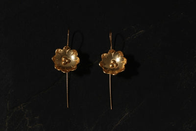 jewelry - berserk - gold plated magnolia long loops