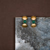 jewelry - berserk - Gold Plated Jade Half Hoops