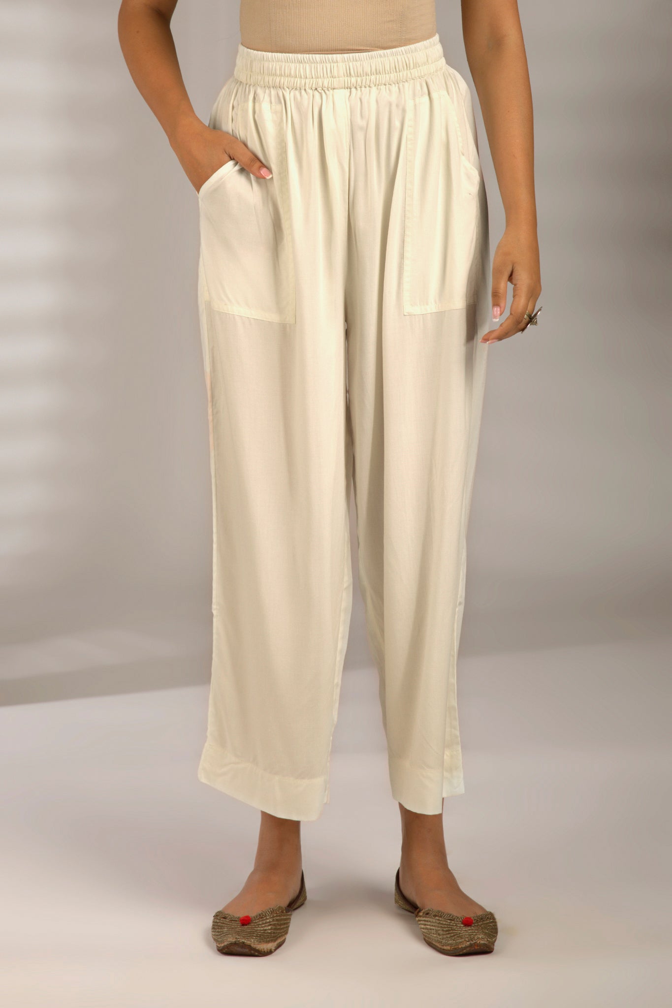 comfort fit pants - orange ikat pants main image 1
